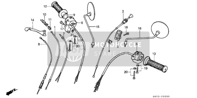 Honda C90Z 1982 Handle Switch/Lever/ Cable for a 1982 Honda C90Z